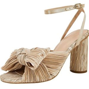 VETASTE Women's Bow Knot Heeled Sandals Open Toe Ankle Strap Chunky Heels